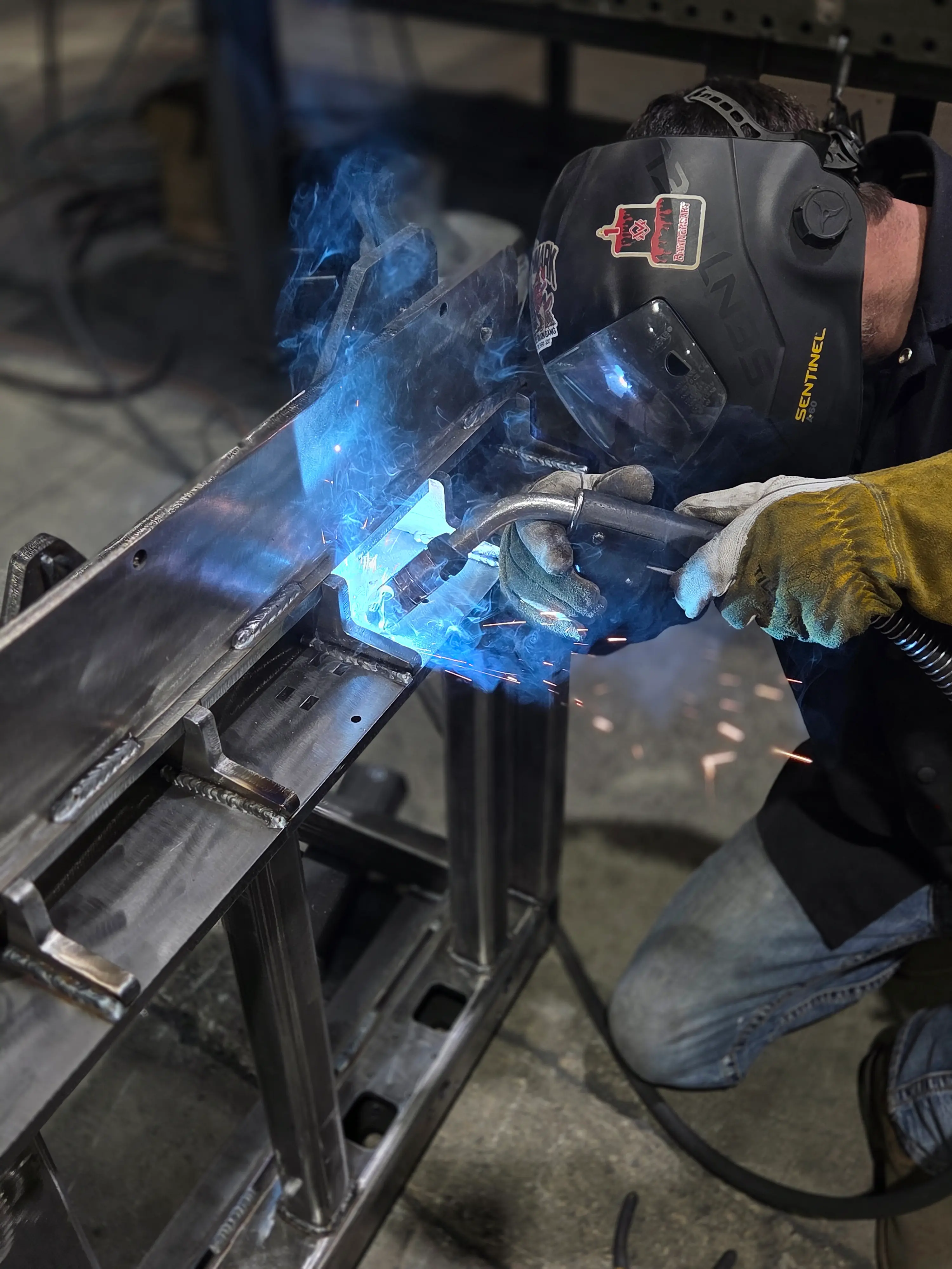 Welder at work at Accuracy Laser